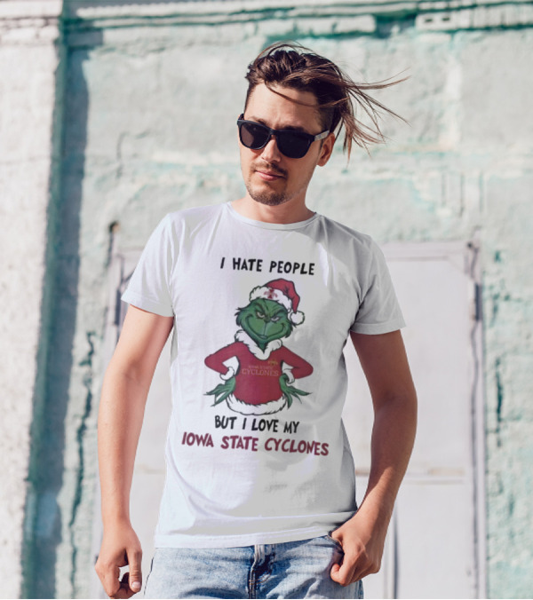 I Hate People But I Love My Iowa State Cyclones Grinch Christmas T-Shirt