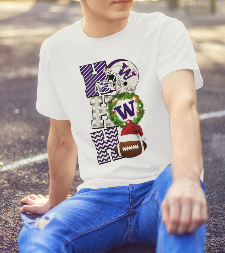 Washington Huskies Football Ho Ho Ho Christmas Game Day T-Shirt