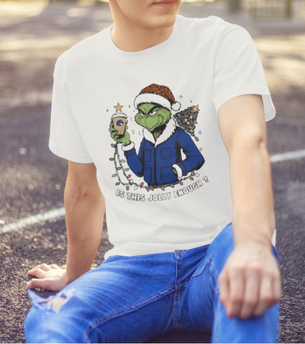 Boise State Broncos Santa Grinch Is This Jolly Enough Merry Christmas T-Shirt