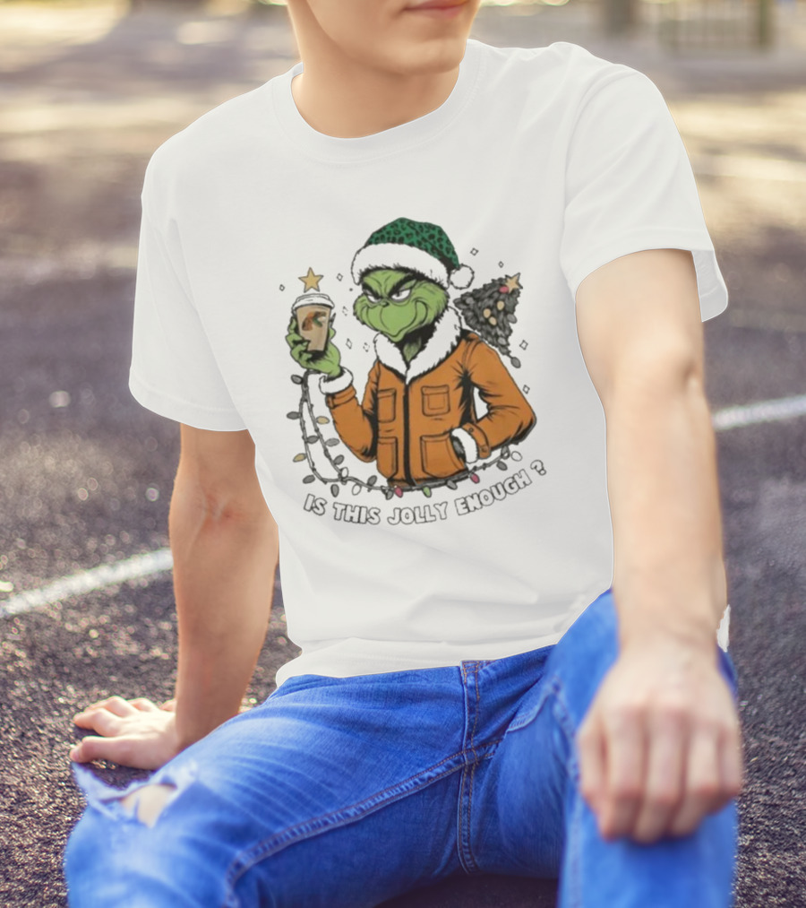 Florida A&M Rattlers X Santa Grinch Holding Coffee Is This Jolly Enough Merry Christmas T-Shirt