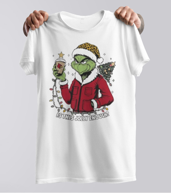 Louisville Cardinals Grinch Santa Is This Jolly Enough Merry Christmas T-Shirt