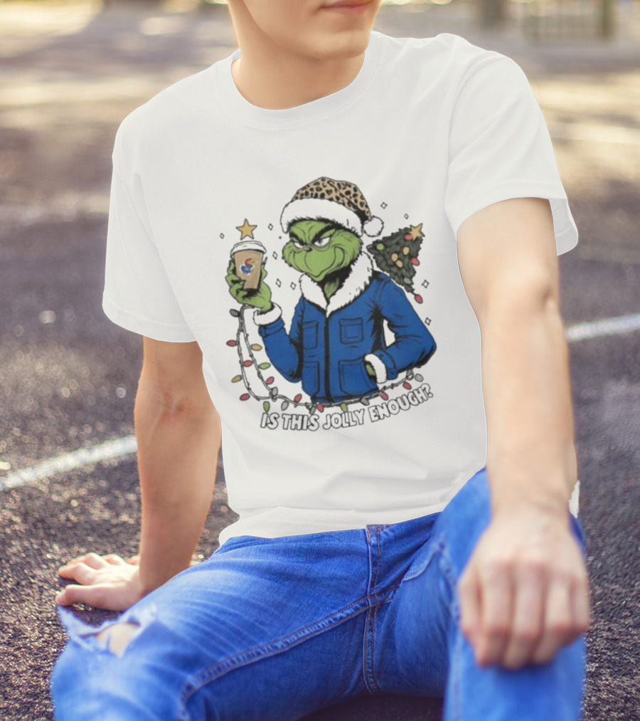 Kansas Jayhawks Grinch Is This Jolly Enough Merry Christmas T-Shirt