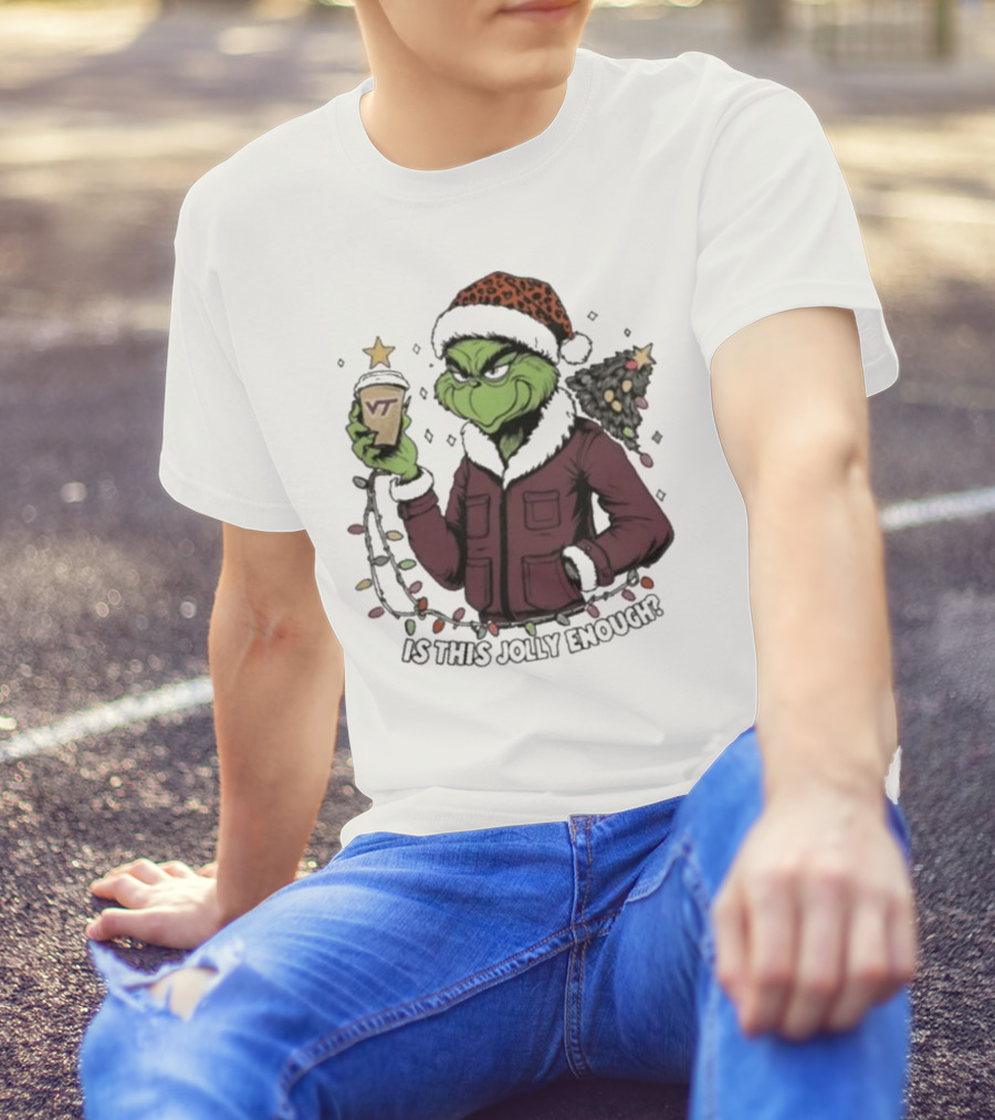 Virginia Tech Hokies Santa Grinch Is This Jolly Enough Merry Christmas T-Shirt