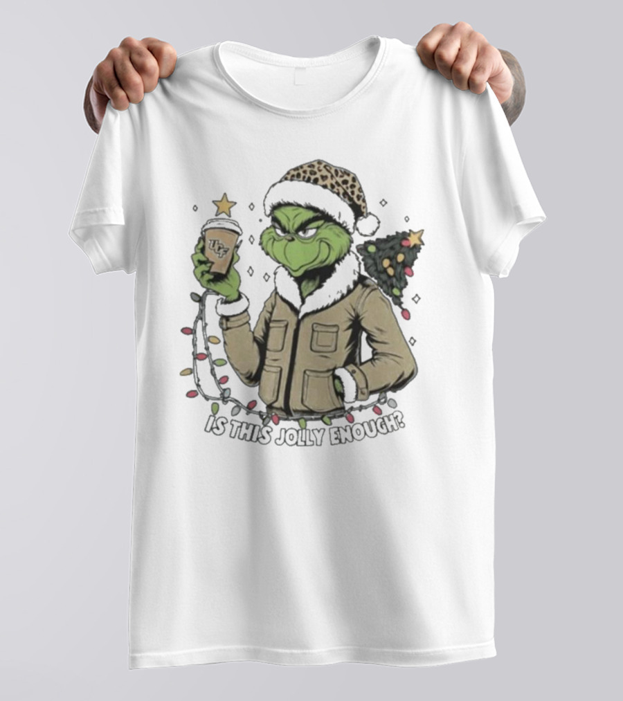 UCF Knights Grinch Santa Is This Jolly Enough Merry Christmas T-Shirt