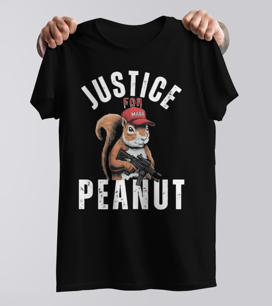 Justice For Peanut Maga Squirrel With Hat And Rifle T-Shirt