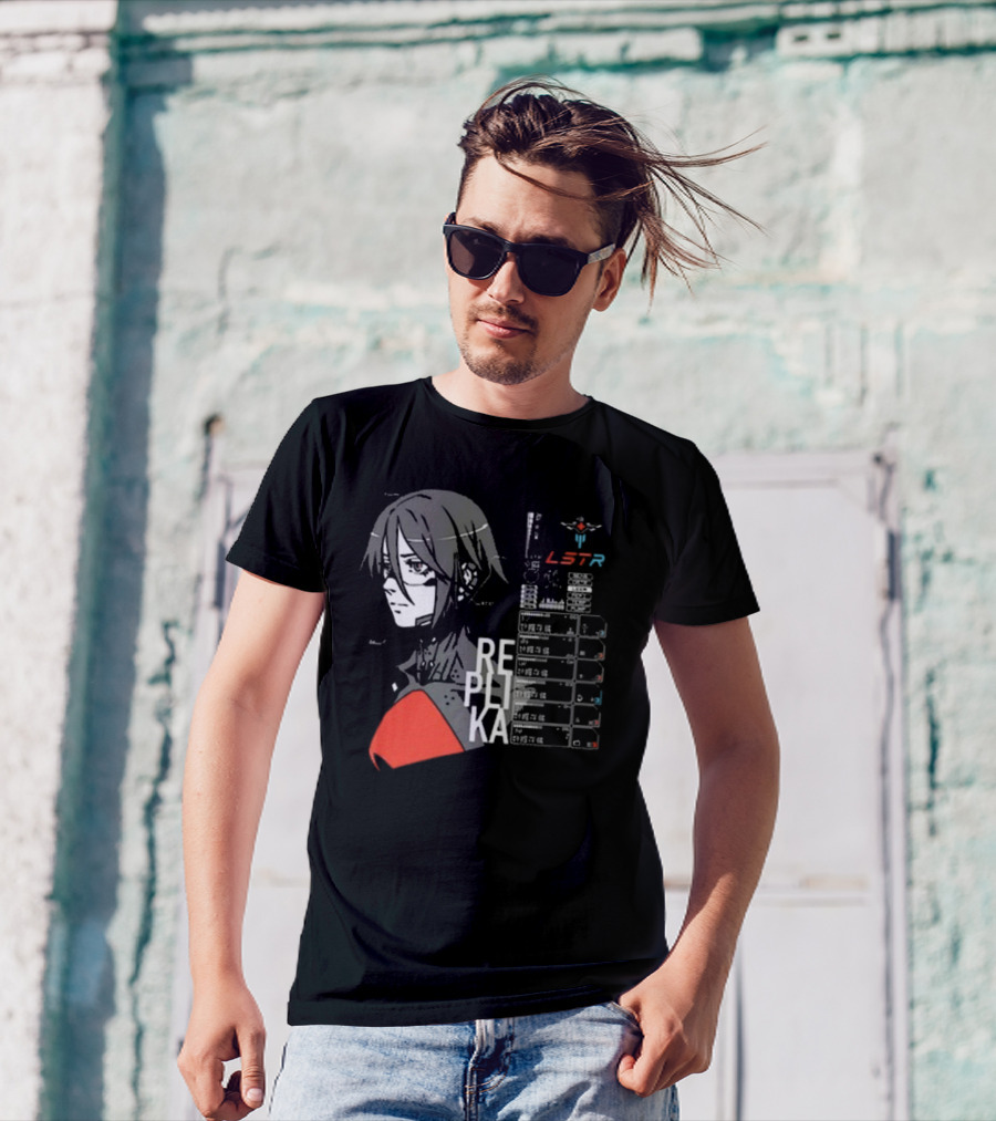 REPLIKA LSTR Wake Up Signalis Character Profile Black T-Shirt