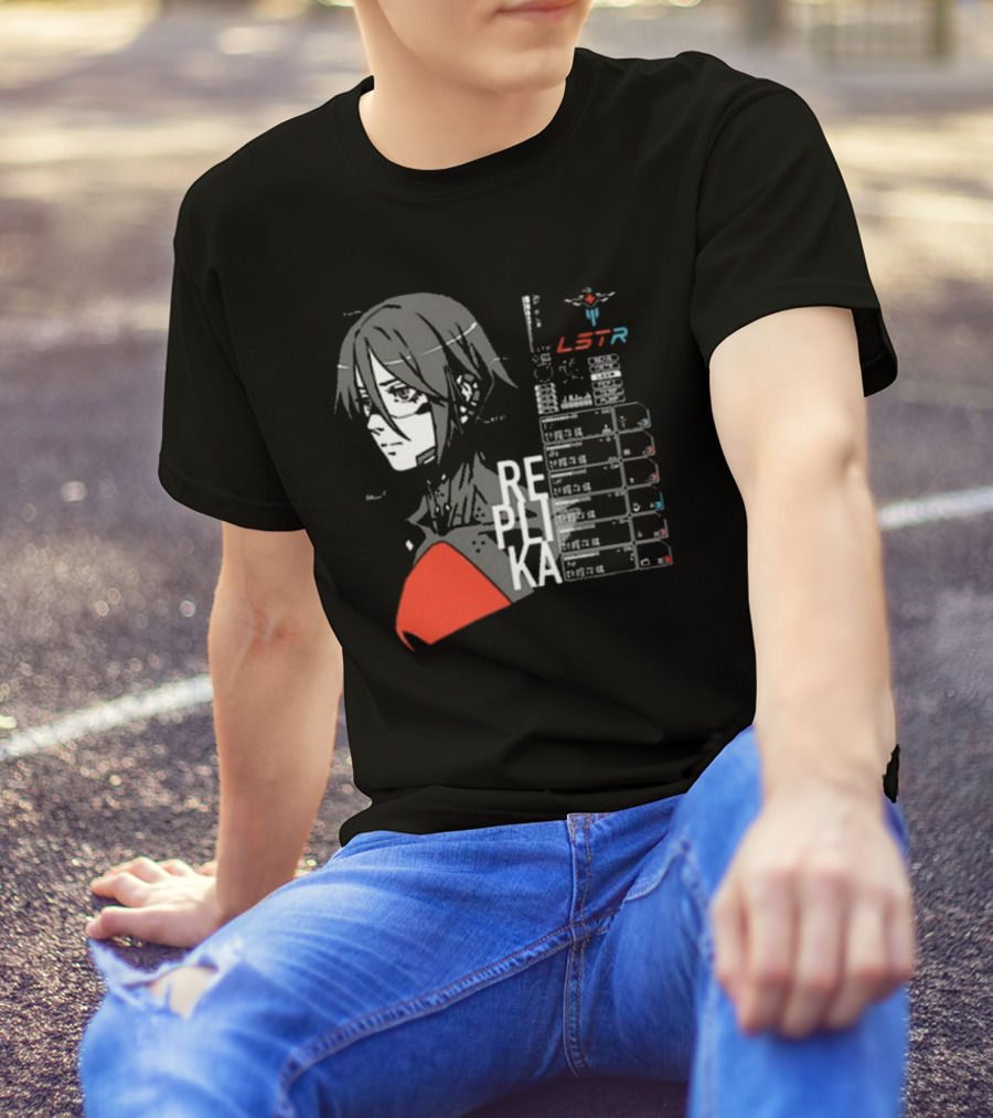 REPLIKA LSTR Wake Up Signalis Character Profile Black T-Shirt