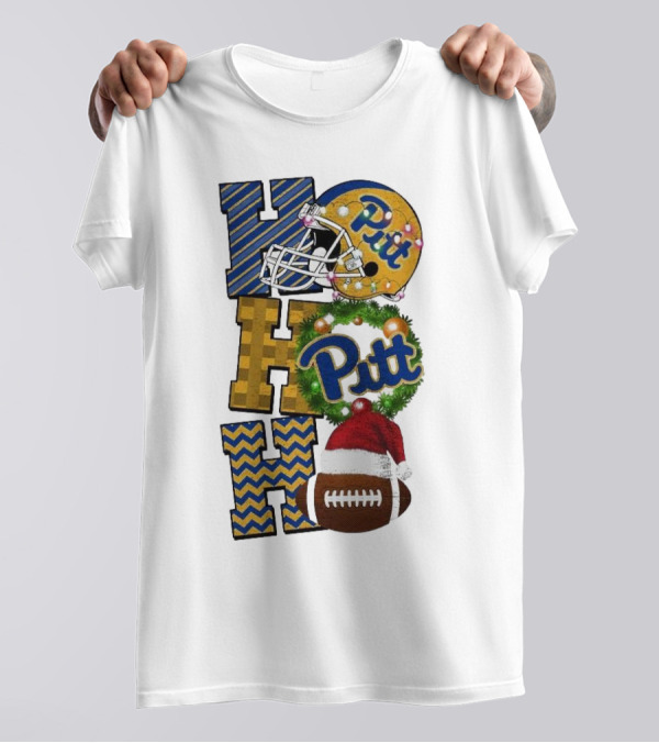 Pitt Christmas Game Day Ho Ho Ho Panthers Football T-Shirt