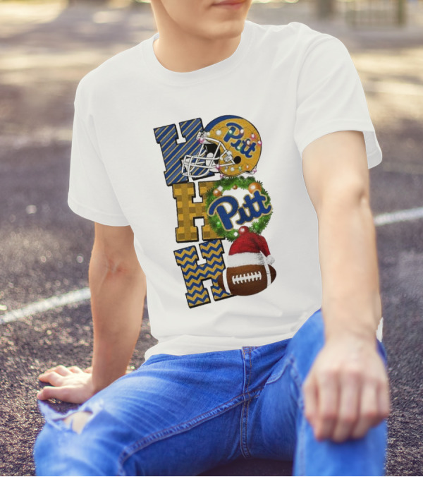 Pitt Christmas Game Day Ho Ho Ho Panthers Football T-Shirt