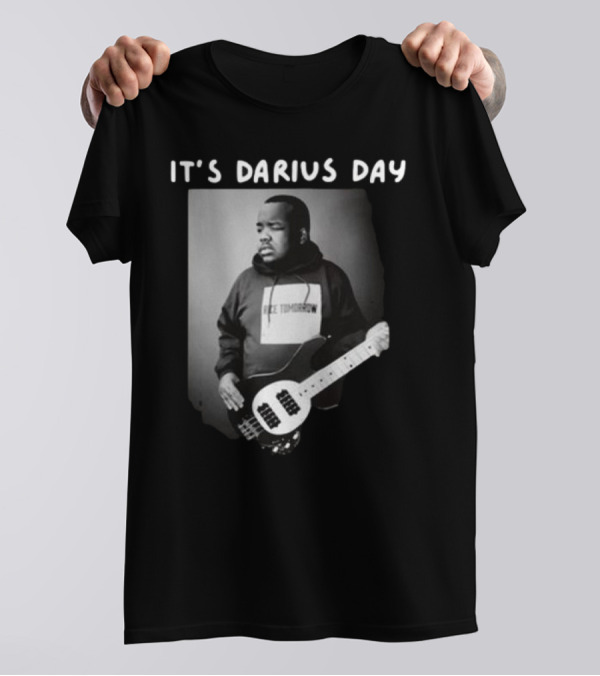 IT'S DARIUS DAY Bass Guitar Black And White Hoodie Image T-Shirt