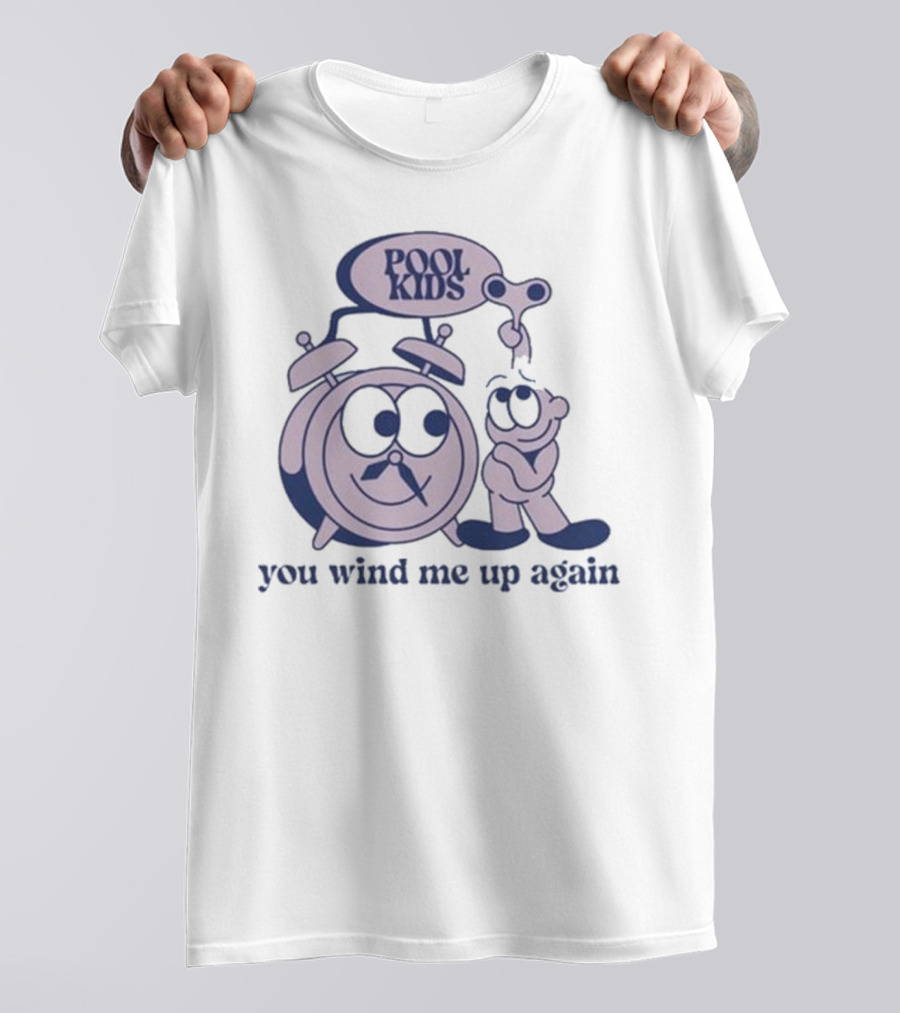 POOK KIDS Cartoon Clock Character You Wind Me Up Again T-Shirt