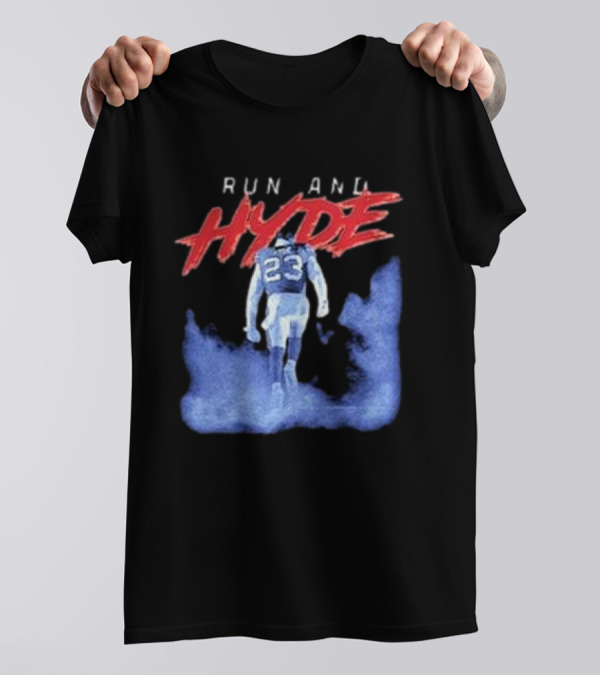 Run And Hyde Football 23 Blue Smoke Trail T-Shirt