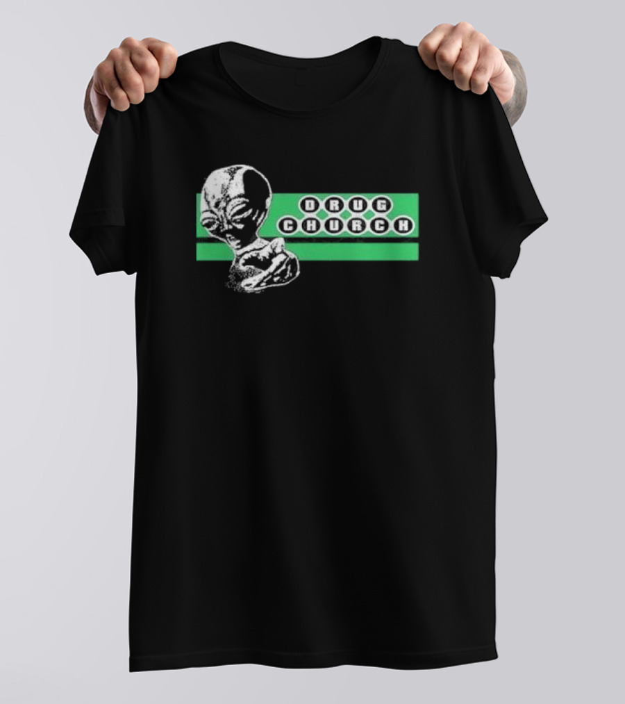 Drug Church Alien With Green Background T-Shirt