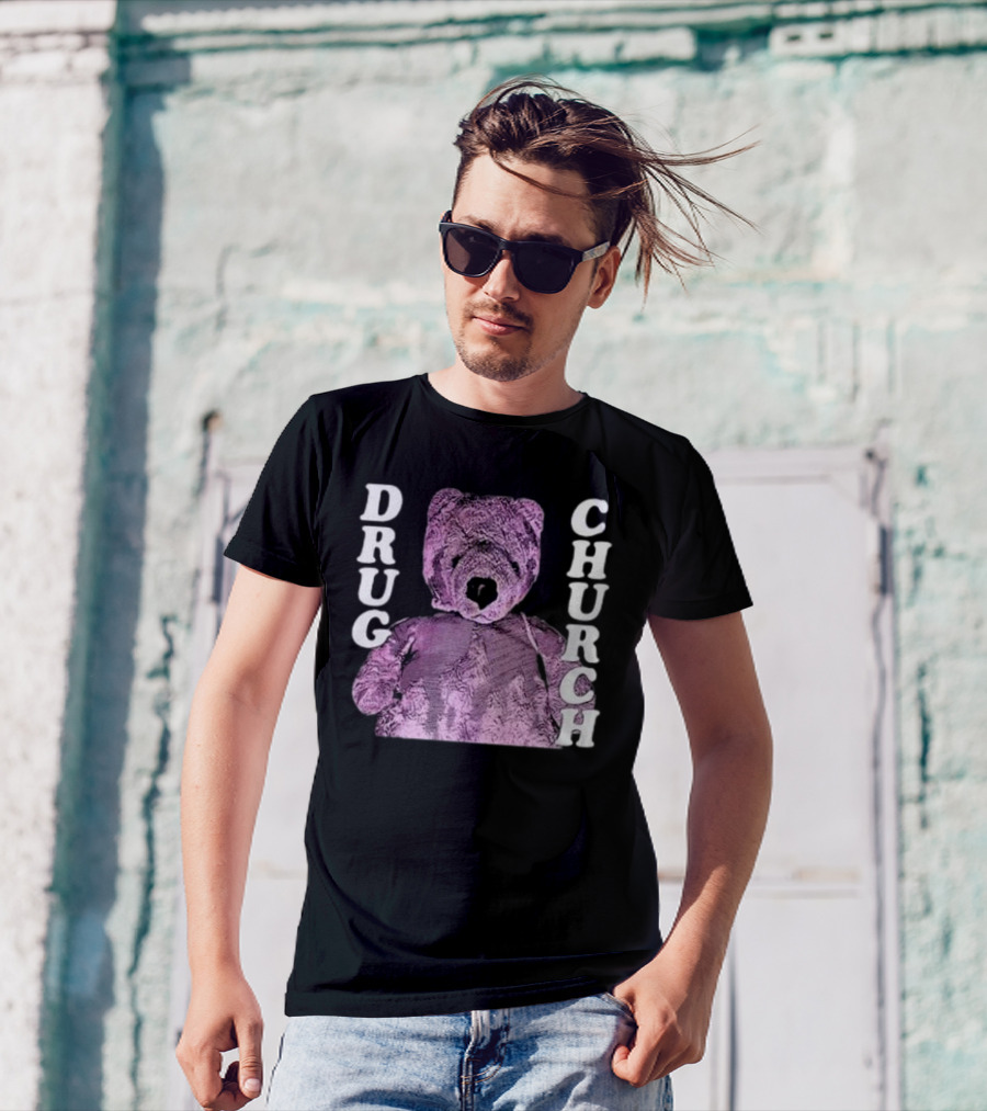 Drug Church Purple Teddy Bear T-Shirt
