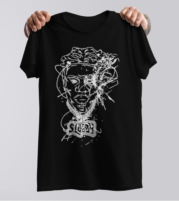 Sleazyworld Go Sleazy Necklace Portrait Sketch T-Shirt