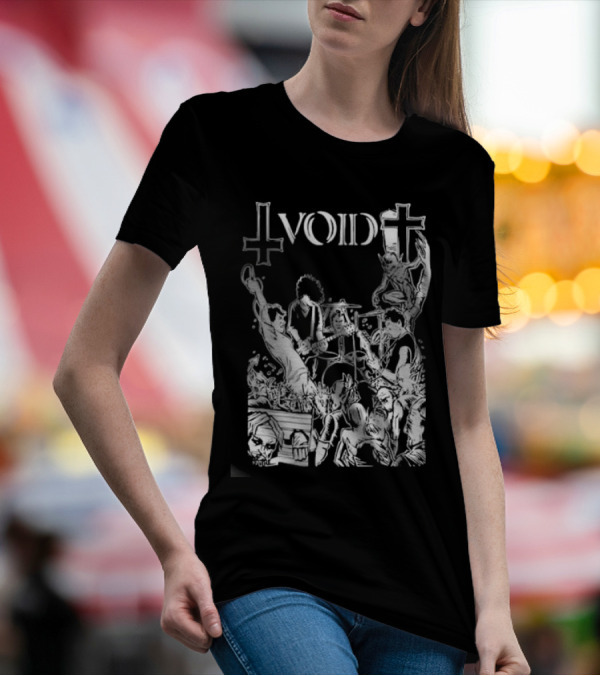 Void Time To Die Band Artwork With Crosses And Skeletons T-Shirt