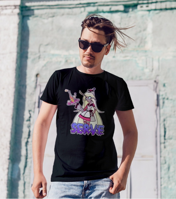 Weeby Newz Serve Demon Weeby Anime Character With Potion Tray T-Shirt
