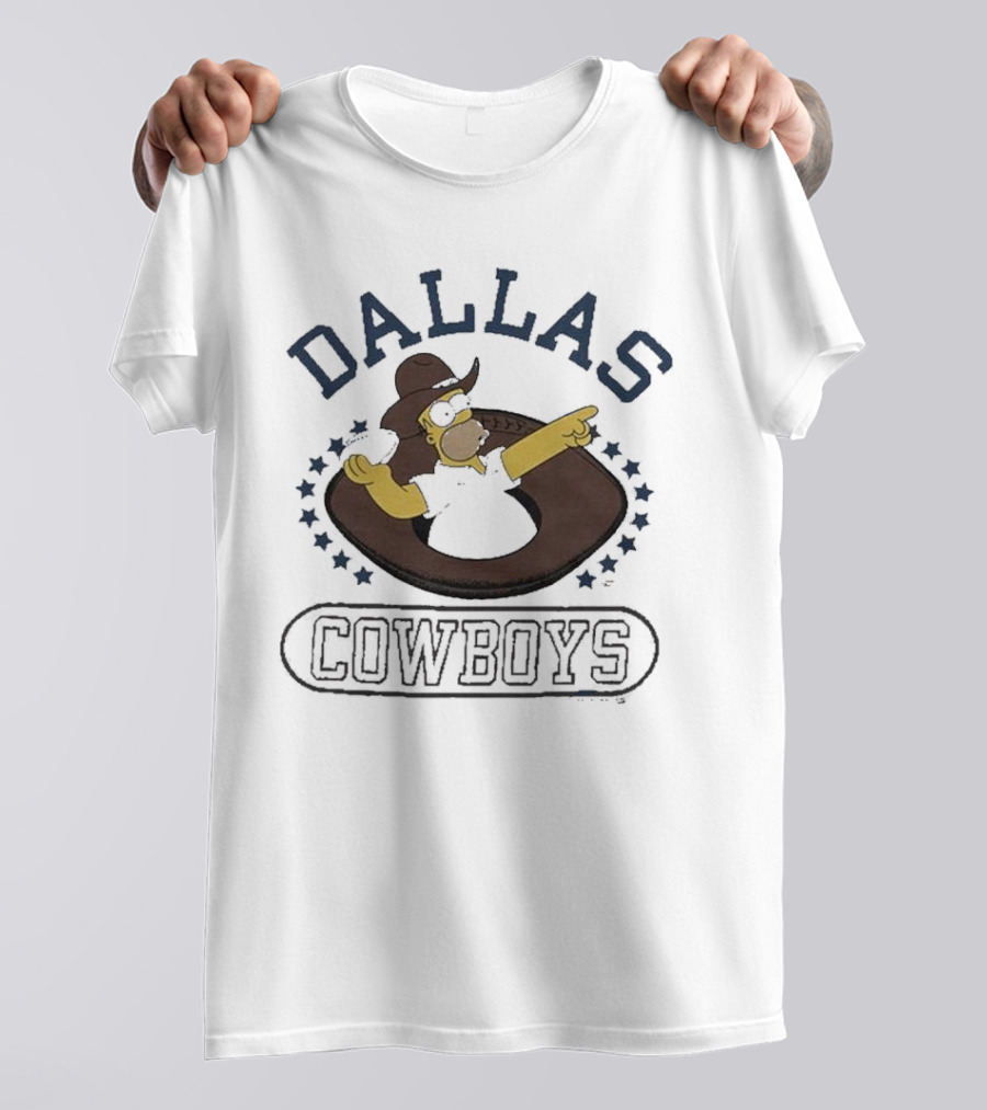 The Simpsons Homer Dallas Cowboys Collaboration Football Fan Mashup T-Shirt