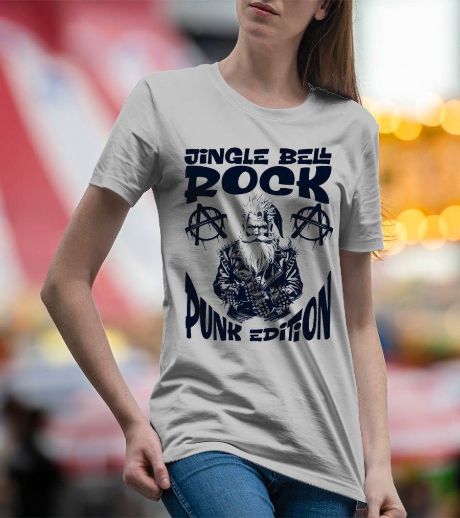 Jingle Bell Rock Punk Edition Anarchy Santa Claus T-Shirt