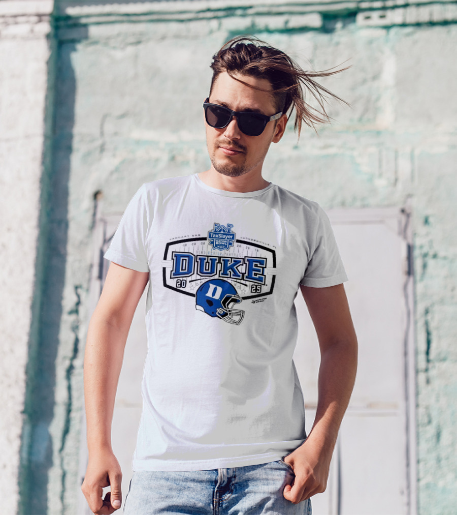 2025 Duke Blue Devils Football TaxSlayer Gator Bowl January 2nd Jacksonville FL Helmet T-Shirt
