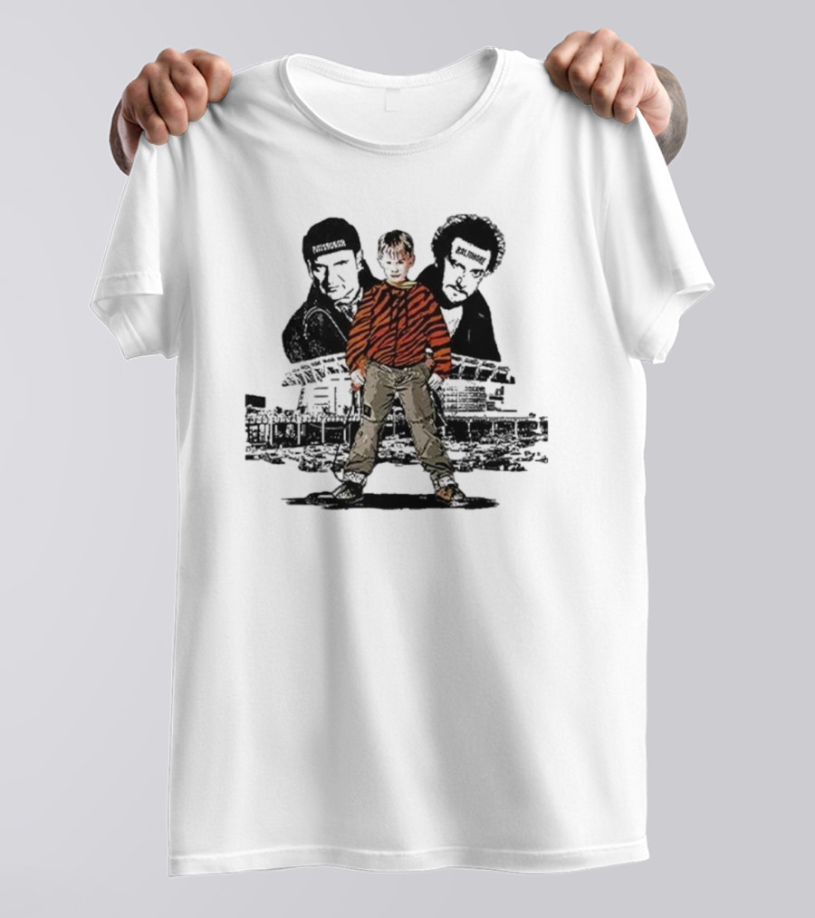Pittsburgh Steelers Baltimore Ravens Home Alone Parody Stadium Scene T-Shirt