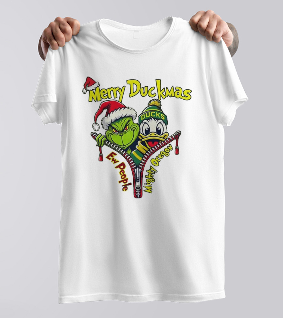Merry Duckmas Ew People Mighty Oregon Ducks T-Shirt