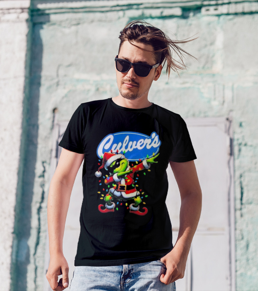 Culver's Santa Grinch Dabbing Christmas T-Shirt
