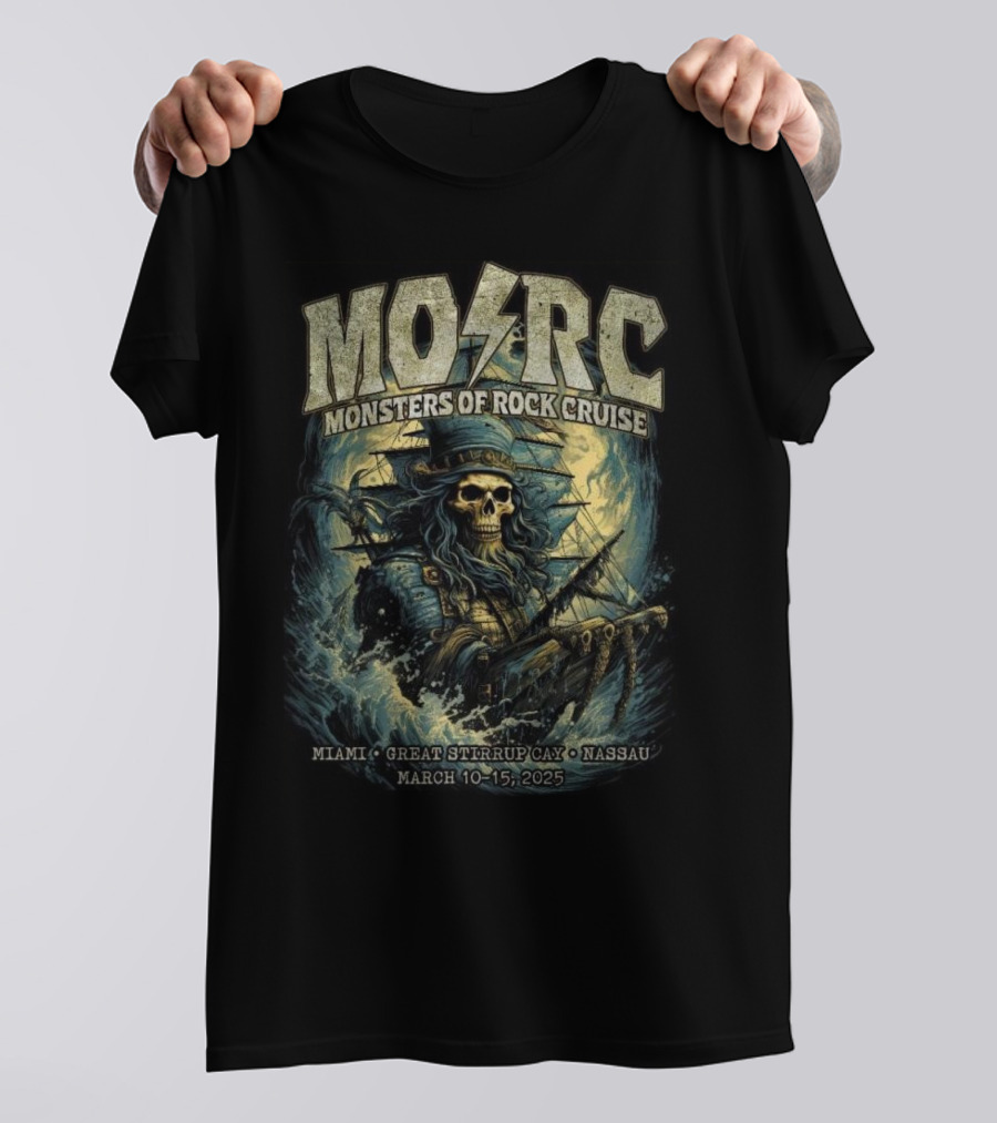 MO⚡RC Monsters Of Rock Cruise Miami Great Stirrup Cay Nassau March 10-15, 2025 T-Shirt