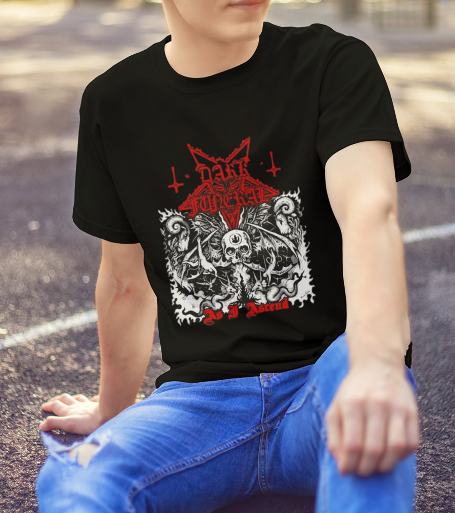 Dark Funeral As I Ascend Skull Bat Wings Gothic Symbolism T-Shirt