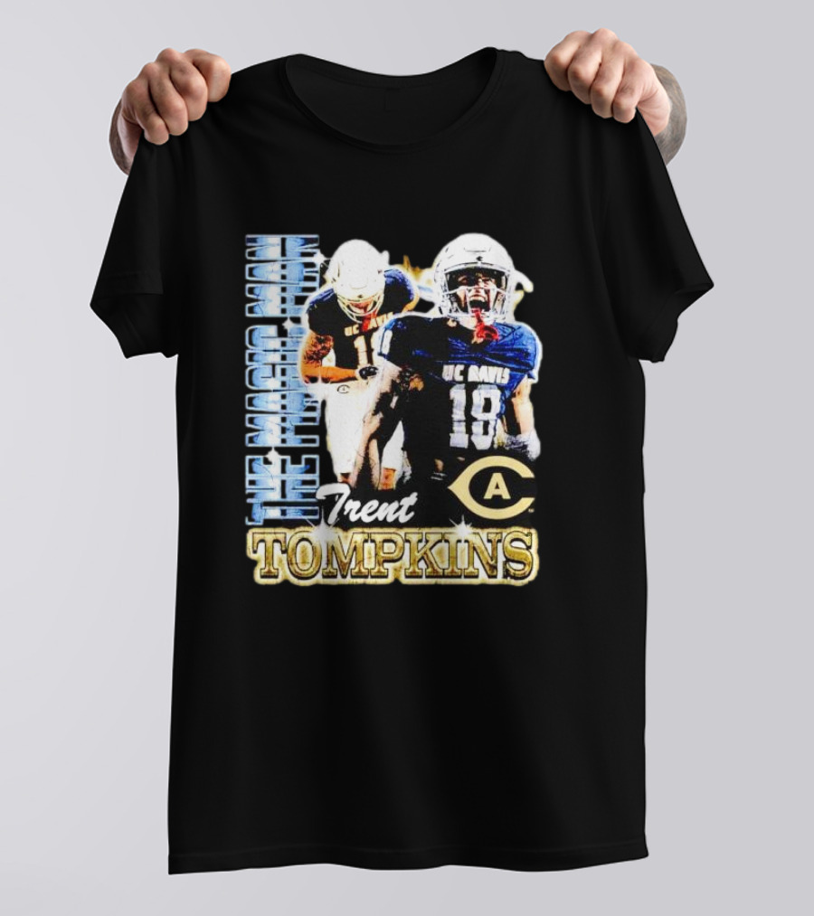 Trent Tompkins The Maestro Man UC Davis Aggies Football 18 T-Shirt
