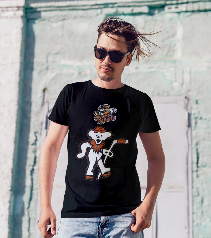 Swamp Rabbits Hockey Dancing Bear Logo Crossover Night For Fans T-Shirt