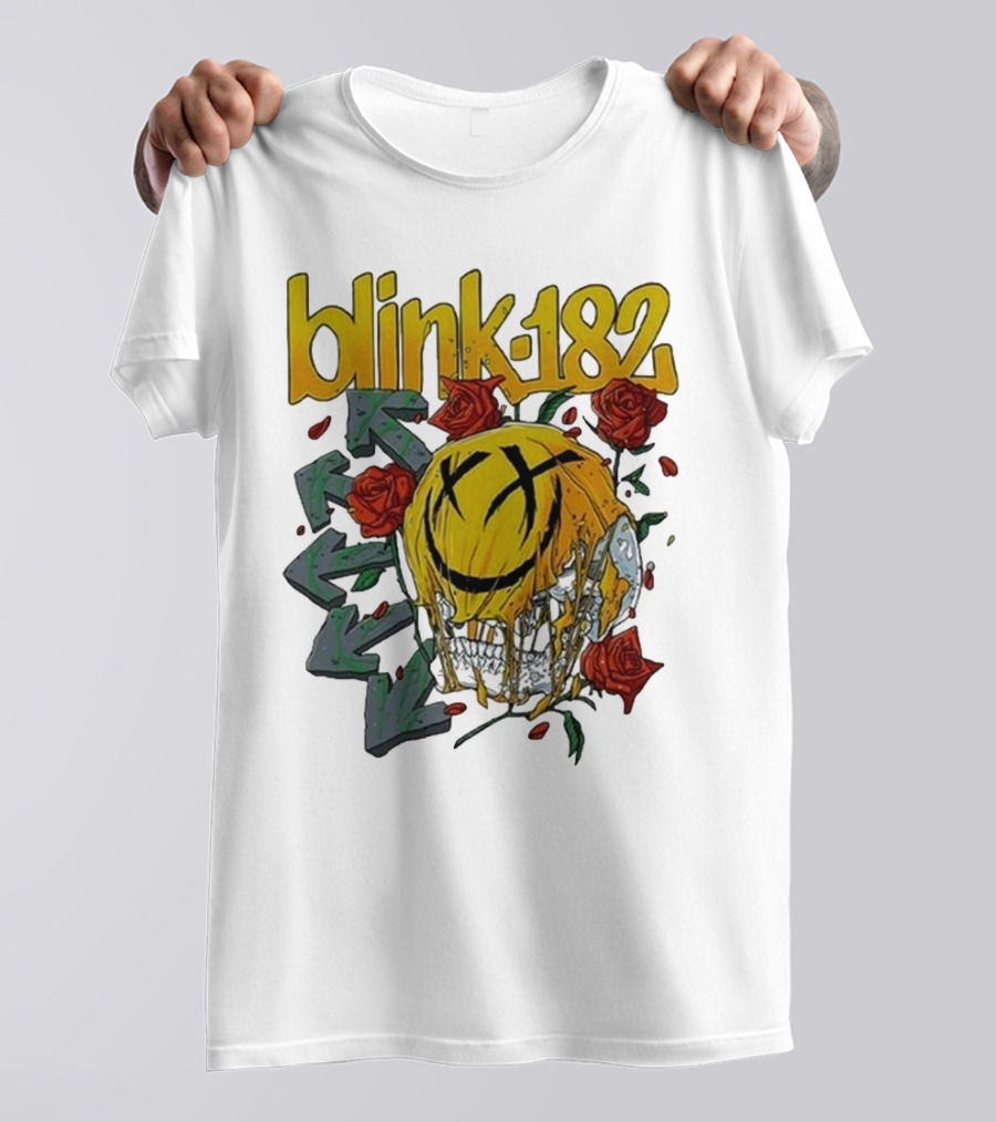 Blink-182 Skull With Roses And Arrows T-Shirt