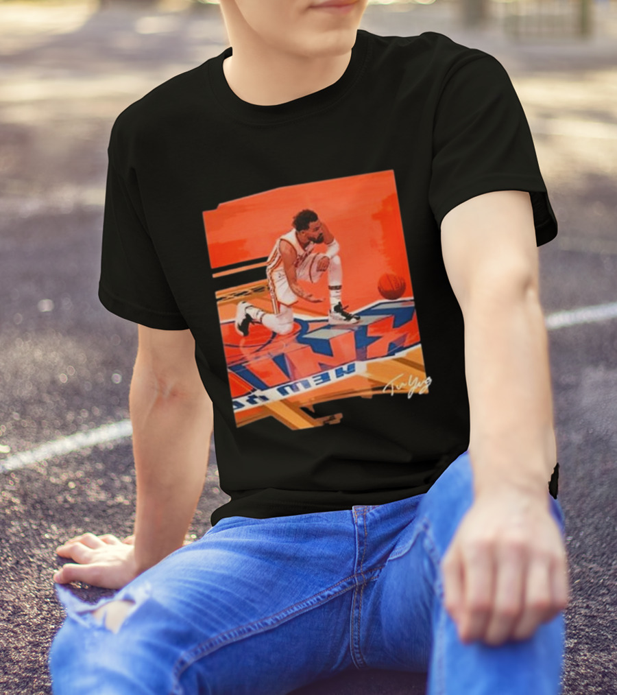 Atlanta Hawks Trae Young Kneeling Basketball New York Signature T-Shirt