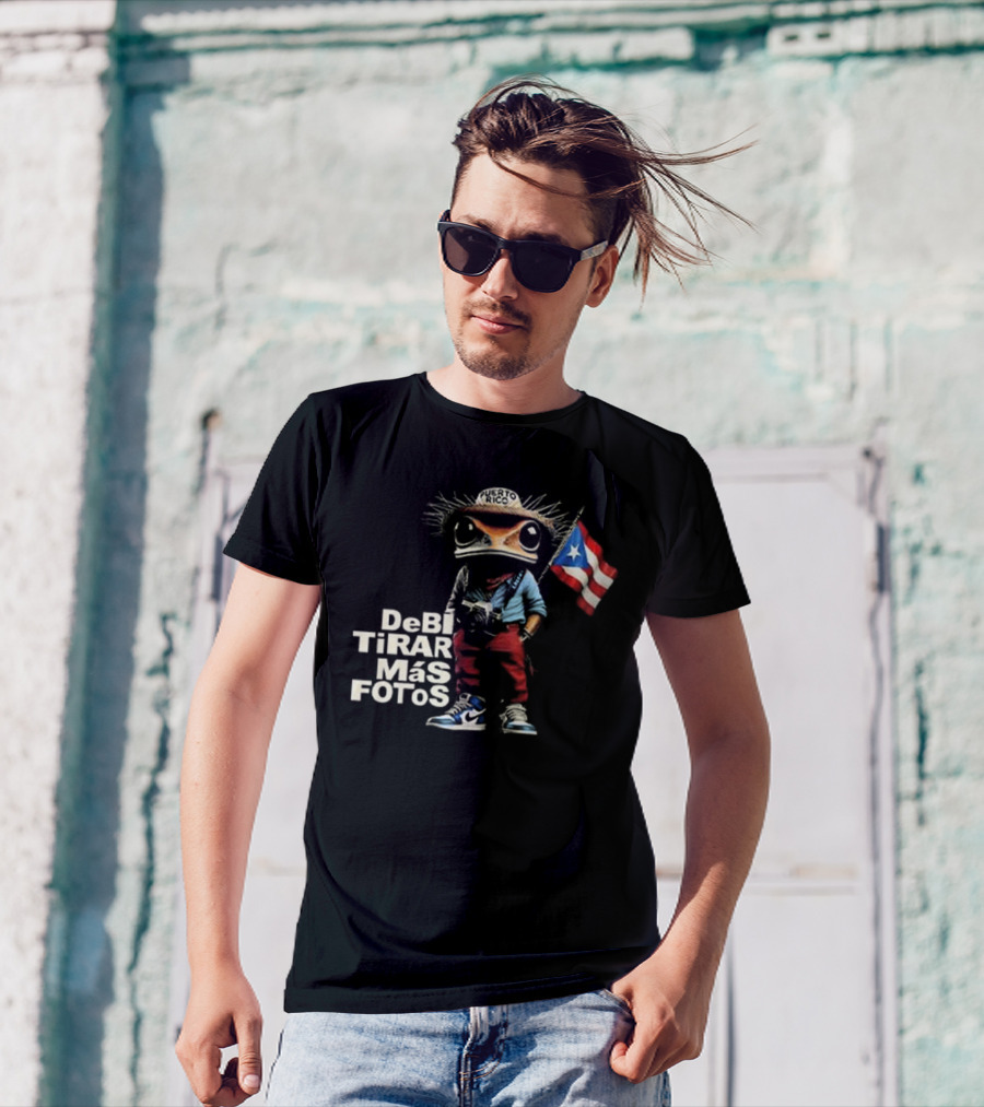 DeBi TiRAR Más FoTOs Puerto Rico Flag Frog Character Shoes T-Shirt