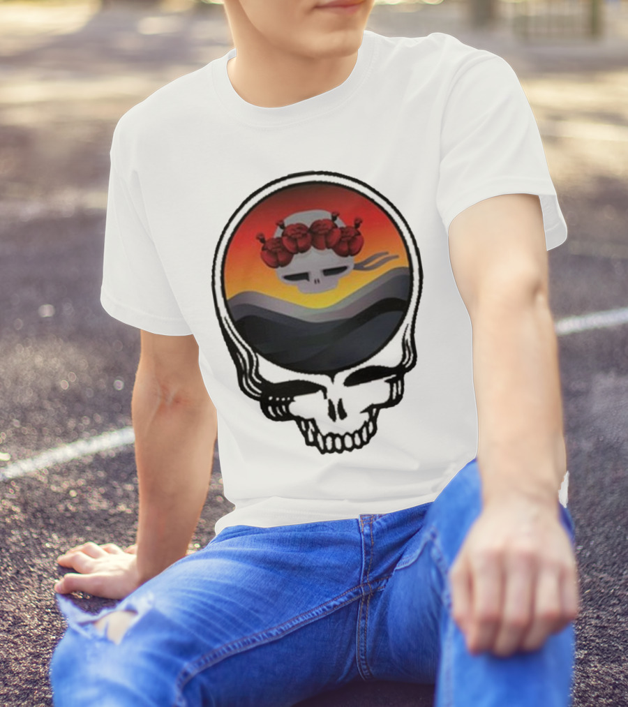 Grateful Dead The Ridge Skull Sunset With Roses T-Shirt