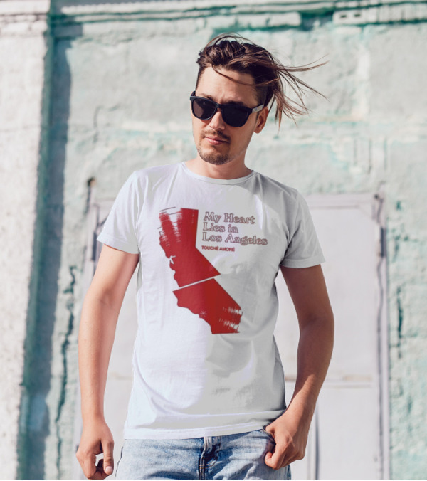 Touché Amoré My Heart Lies In Los Angeles California Map Red T-Shirt