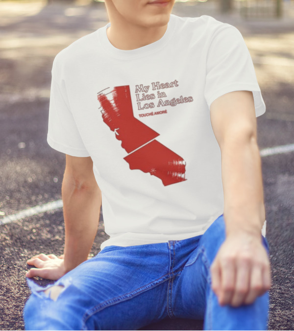 Touché Amoré My Heart Lies In Los Angeles California Map Red T-Shirt