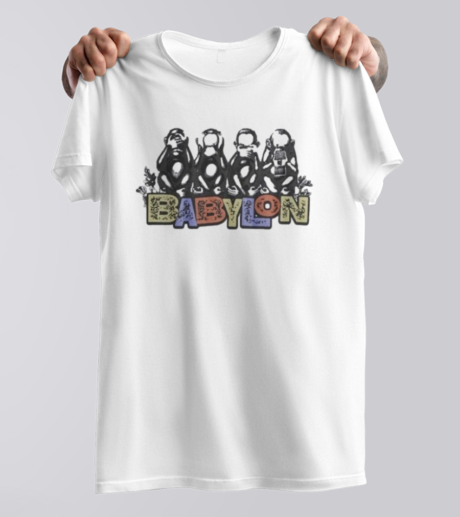 Babylon Monkeys With Engraved Figures And Bold Colors T-Shirt