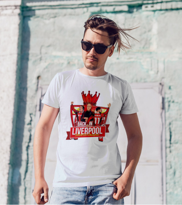 Back In Liverpool 2024-25 Champions M. Salah S. Gerrard Soccer Victory T-Shirt