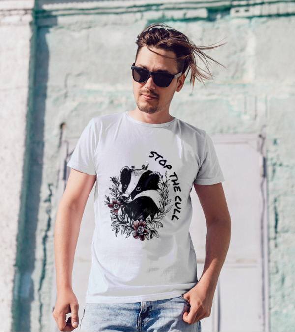 Badger Stop The Cull Floral Design T-Shirt