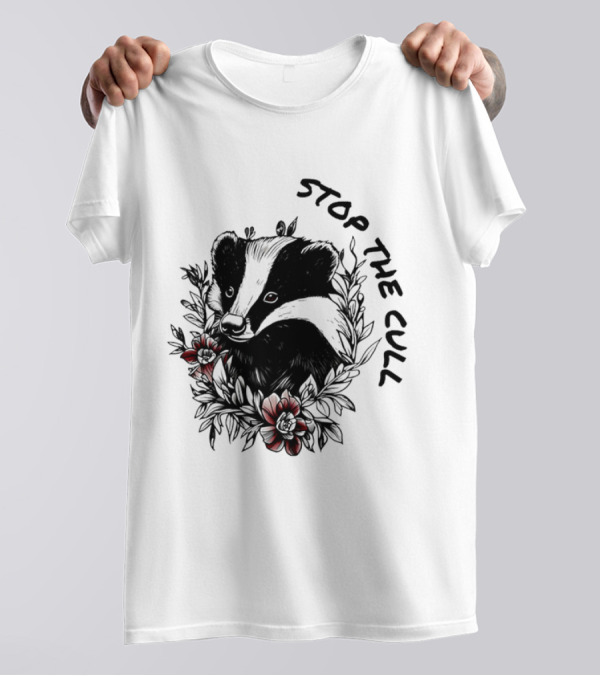 Badger Stop The Cull Floral Design T-Shirt