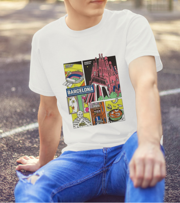 Barcelona Sagrada Familia Camp Nou Museu Picasso Gothic Quarter Paella T-Shirt