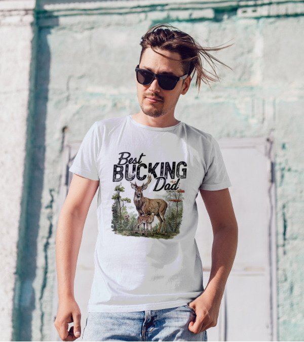 Best Bucking Dad Deer Forest Scene T-Shirt