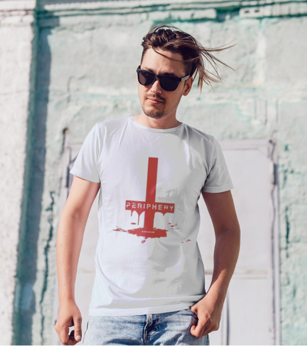 Periphery Blood Like Wine Dripping Cross Design T-Shirt