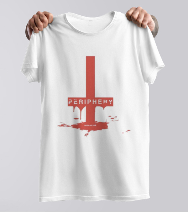Periphery Blood Like Wine Dripping Cross Design T-Shirt