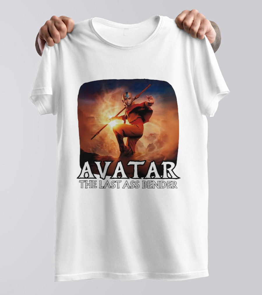 Avatar The Last Ass Bender Aang Parody With Red Outfit And Staff T-Shirt