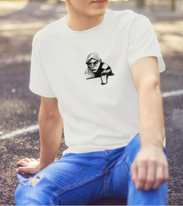 Burial Untrue Album Cover Motif With Cross And Abstract Faces T-Shirt