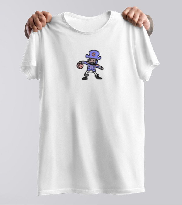 Captain Clutch Blue Pirate Basketball Character T-Shirt