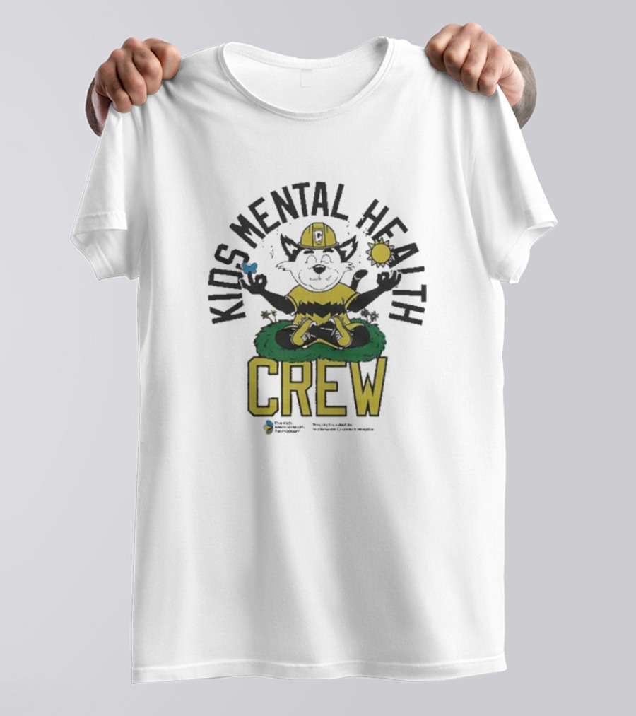 Kids Mental Health Crew Soccer Team Support Mascot Meditation Positive Wellbeing T-Shirt