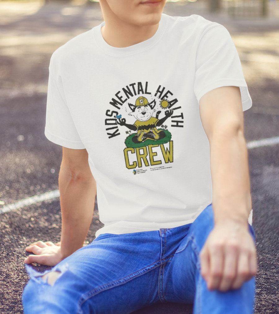 Kids Mental Health Crew Soccer Team Support Mascot Meditation Positive Wellbeing T-Shirt